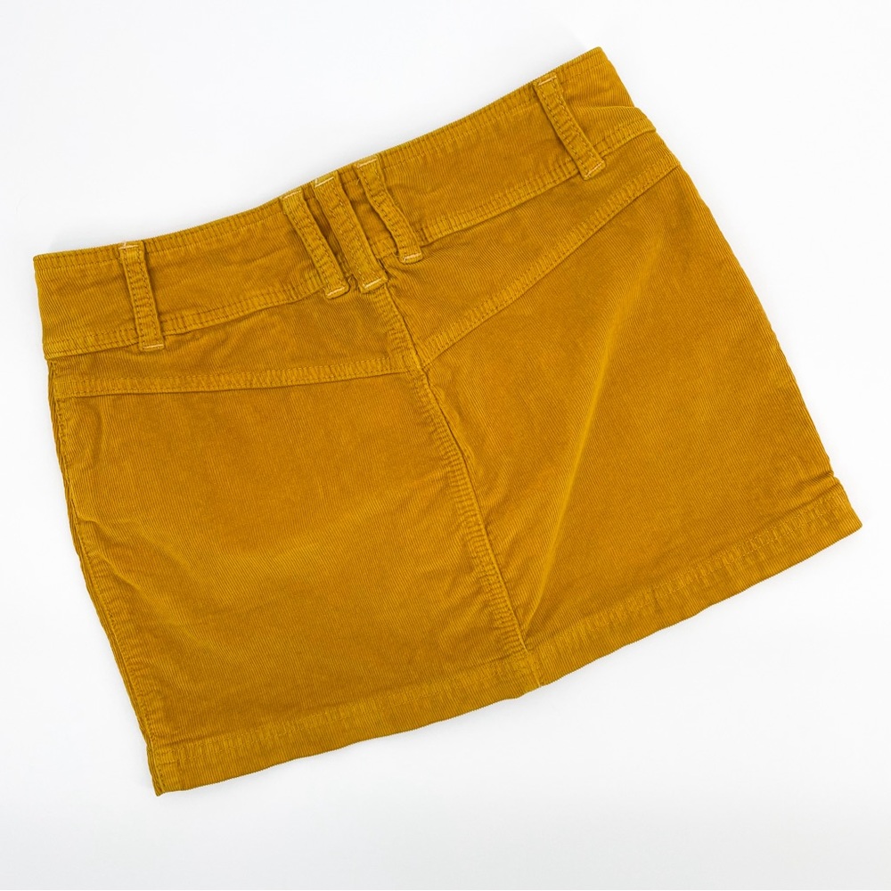 We The Free Joanie Mustard Corduroy Button Down Mini Skirt Size 25 - Picture 6 of 9